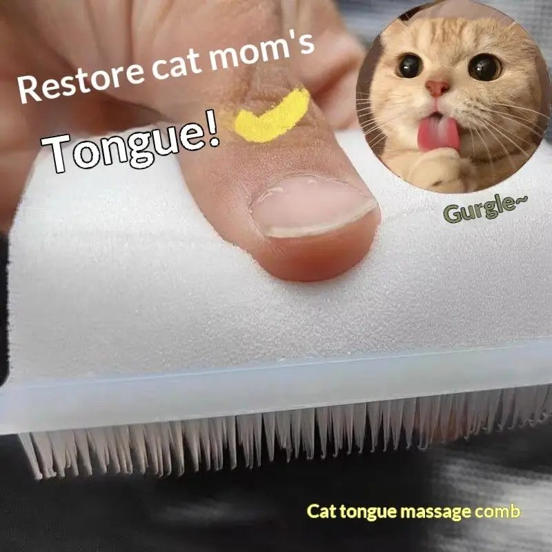 Multifunktionell massageborste och svampkam för katt och hund