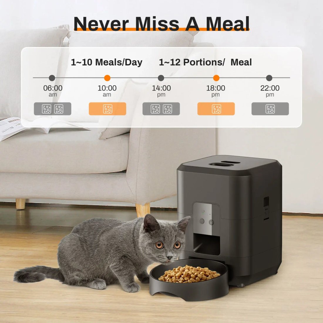 Smart automatisk foderautomat för katt och hund med timer