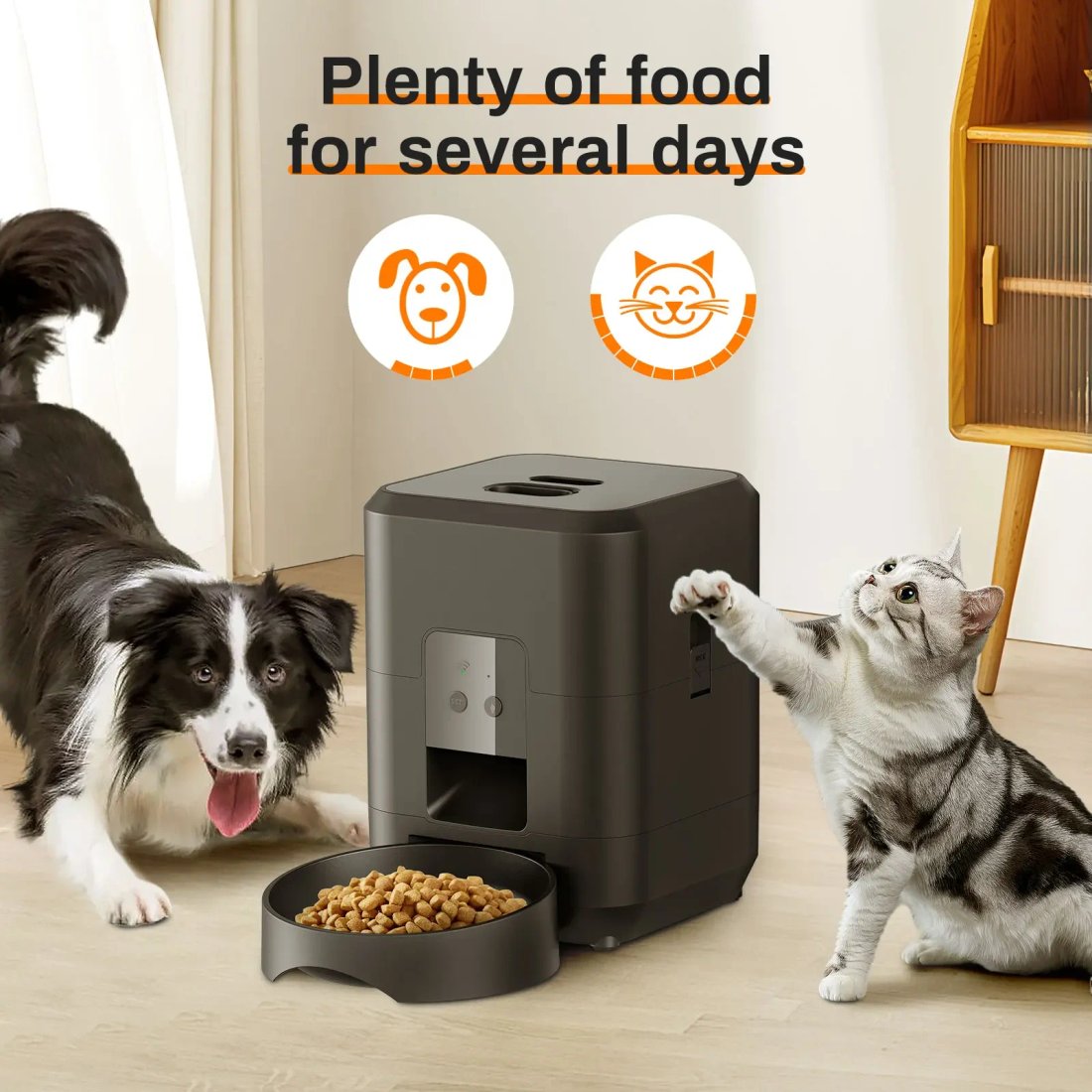 Smart automatisk foderautomat för katt och hund med timer