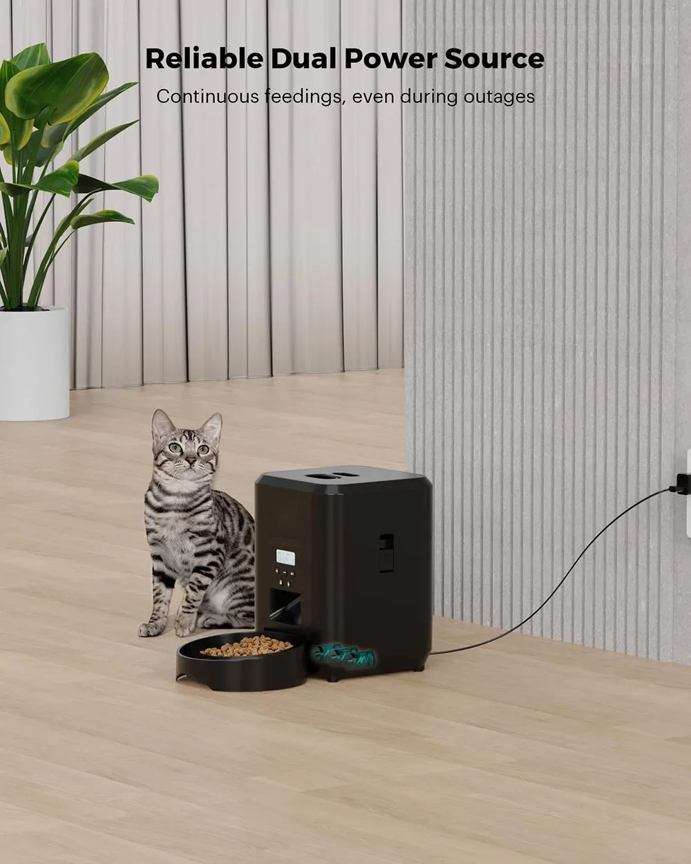 Smart automatisk foderautomat för katt och hund med timer