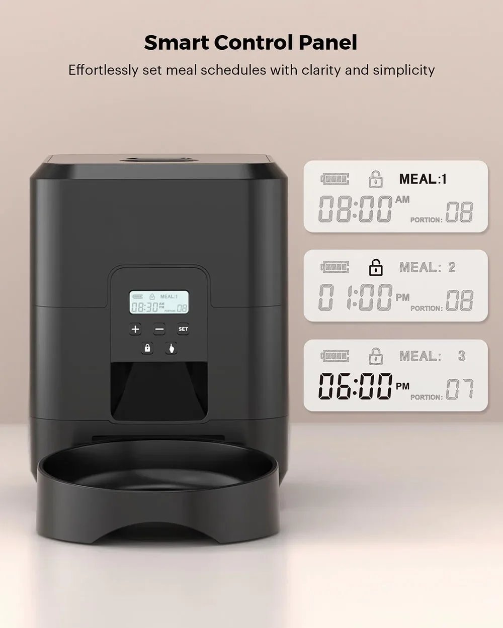 Smart automatisk foderautomat för katt och hund med timer