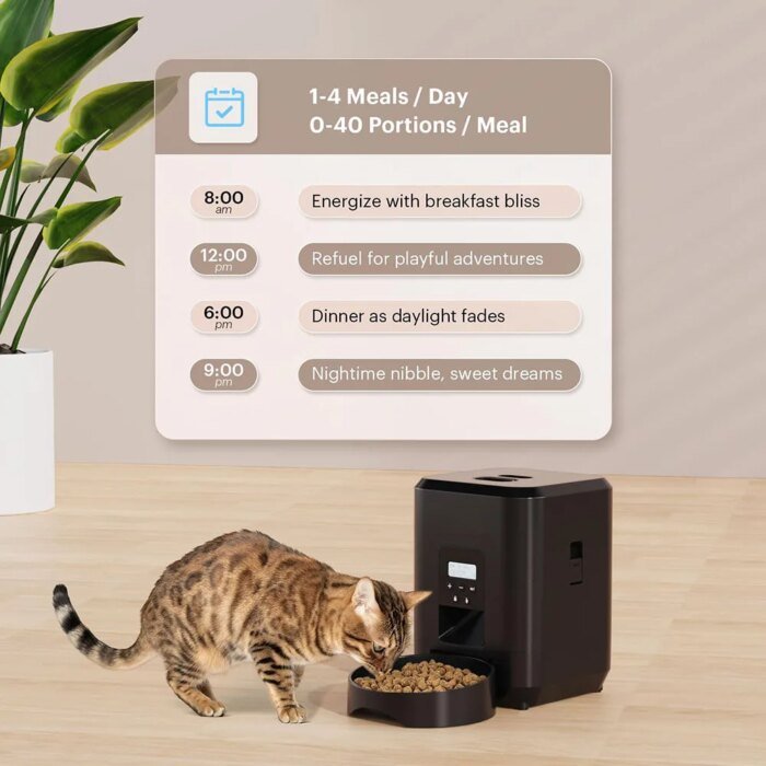 Smart automatisk foderautomat för katt och hund med timer - Bild 4