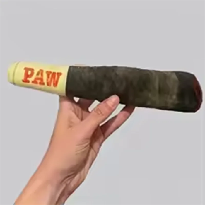 Rolig och pipande hundleksak i plysch med cigarrdesign - Bild 4