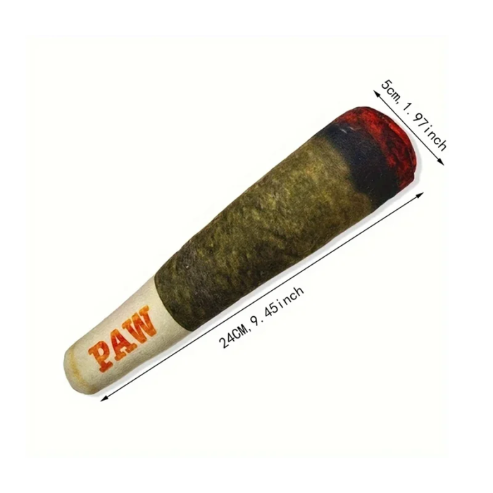 Rolig och pipande hundleksak i plysch med cigarrdesign - Bild 2