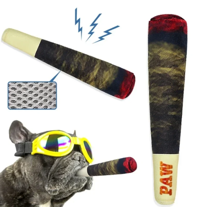 Rolig och pipande hundleksak i plysch med cigarrdesign - Bild 3