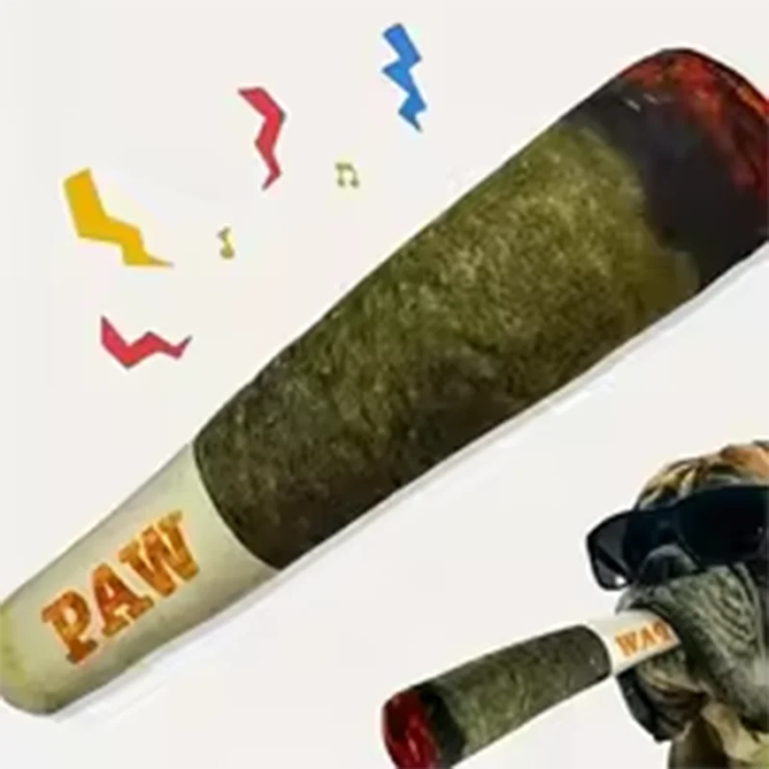 Rolig och pipande hundleksak i plysch med cigarrdesign - Bild 5