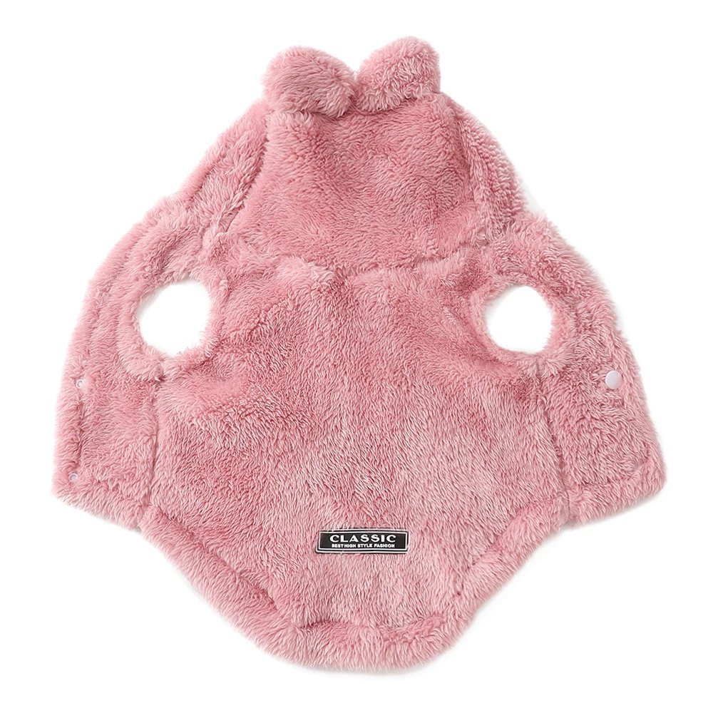 Varm hundtröja i mjuk fleece med söt huva