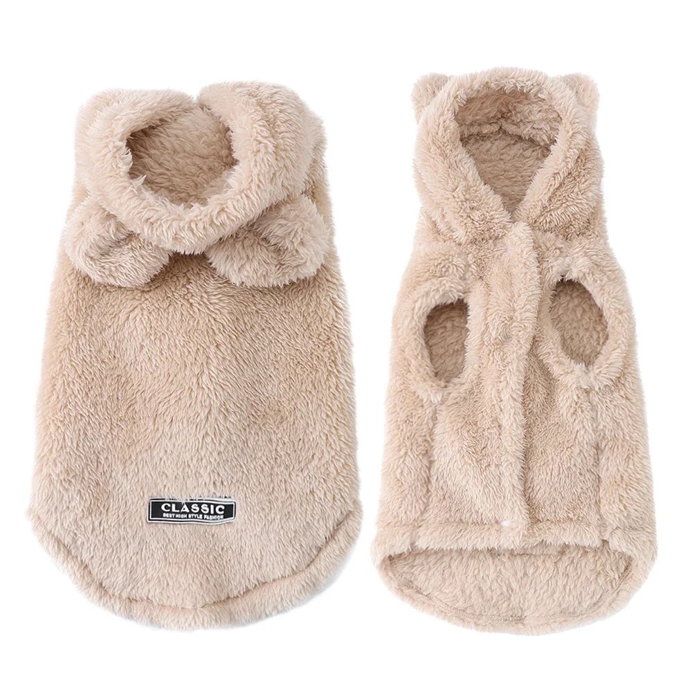 Varm hundtröja i mjuk fleece med söt huva