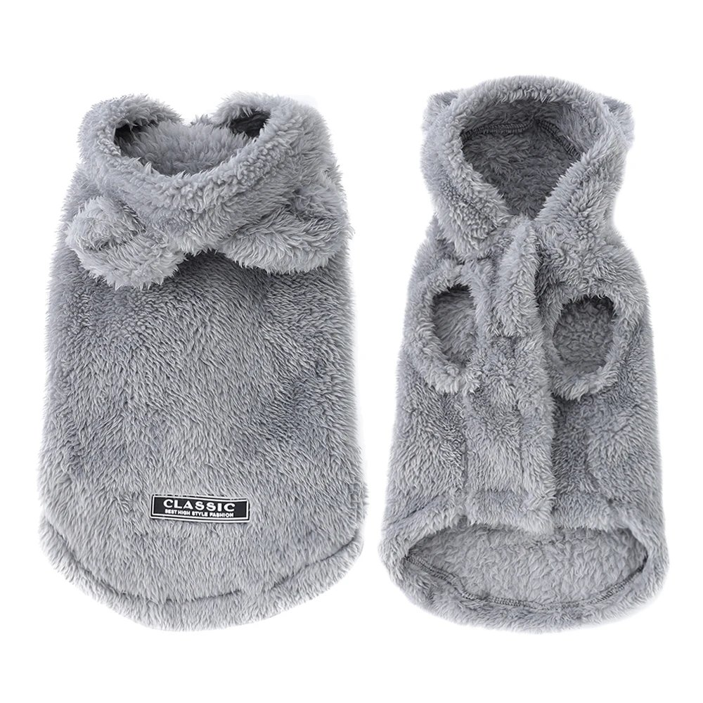 Varm hundtröja i mjuk fleece med söt huva
