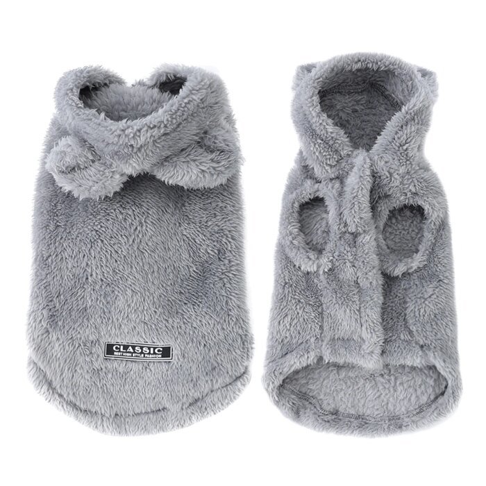 Varm hundtröja i mjuk fleece med söt huva - Bild 4