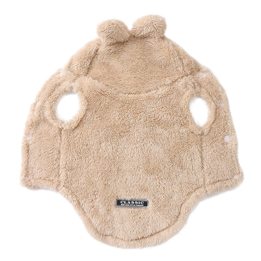 Varm hundtröja i mjuk fleece med söt huva