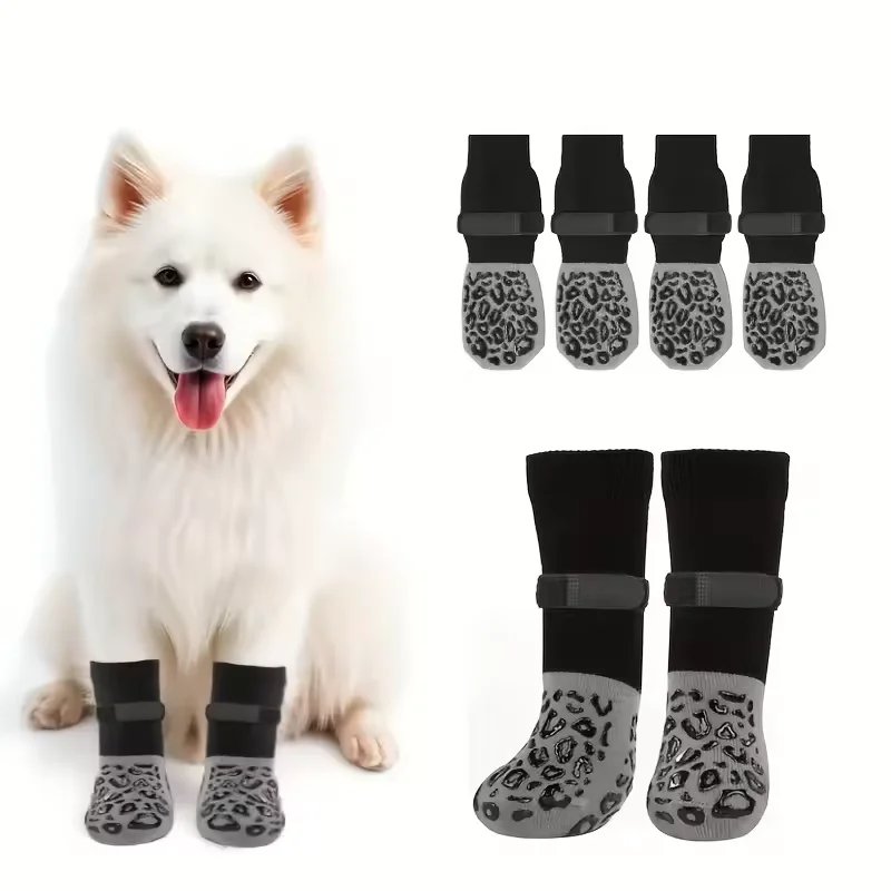 Halkfria tasskydd och justerbara hundsockor för skadade tassar
