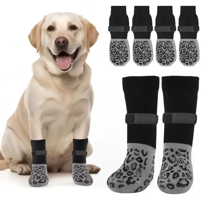 Halkfria tasskydd och justerbara hundsockor för skadade tassar - Bild 2