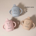 Personlig silikonmugg med namn för baby och småbarn