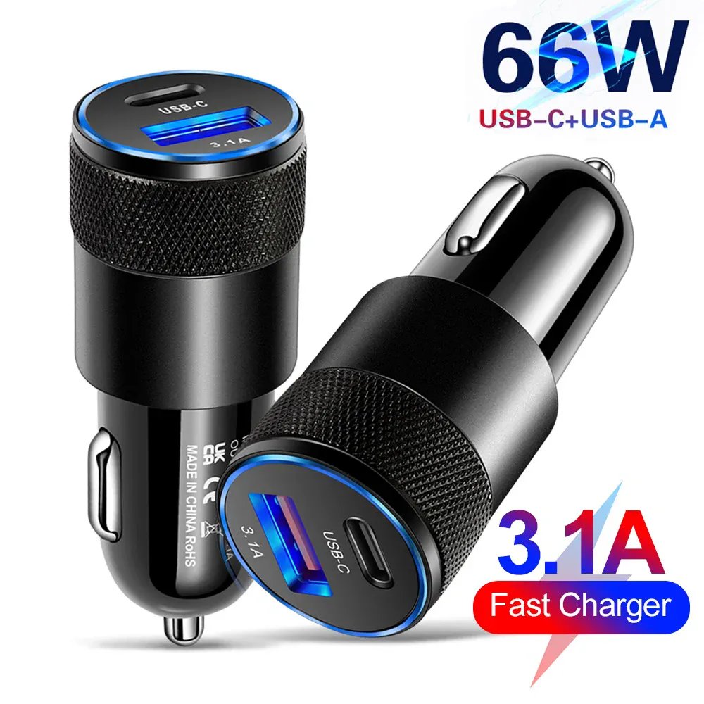 66W Snabbladdare för Bil – USB-C & PD-adapter för Smartphone 66W Snabbladdare för Bil – USB-C & PD-adapter för Smartphone