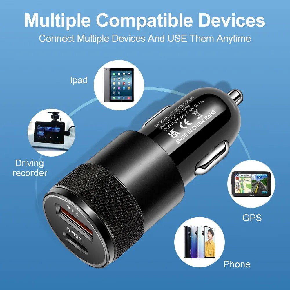 66W Snabbladdare för Bil – USB-C & PD-adapter för Smartphone 66W Snabbladdare för Bil – USB-C & PD-adapter för Smartphone