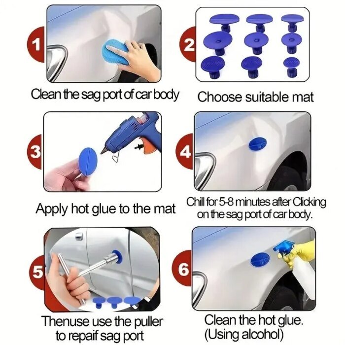 Verktygskit för Buckelreparation – Professionell Paintless Dent Removal (PDR) - Bild 5