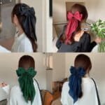 Stora Hårklämmor med Satinrosett – Koreansk Stil - Bild 3