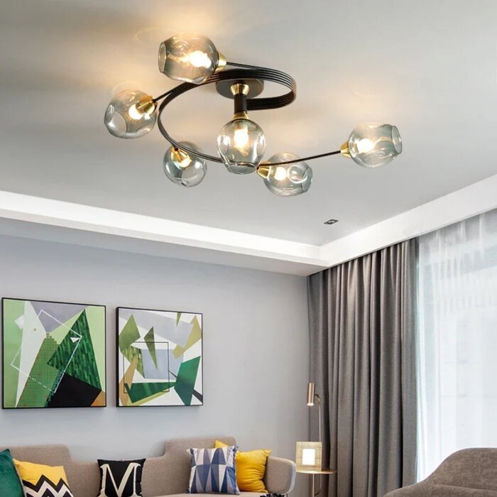 Elegant Industriell Pendellampa i Svart och Guld för Hemmet - Bild 2