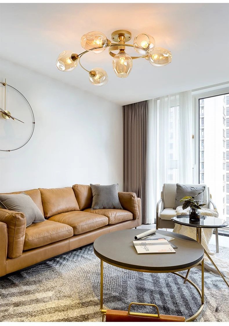 Elegant Industriell Pendellampa i Svart och Guld för Hemmet