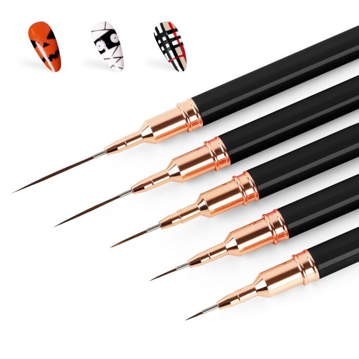 5-pack nail art liner pens – penslar för gel och design - Bild 2
