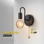 Nordisk Industriell Svart Vägglampa med E27-sockel för Inomhusbruk