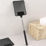 Utdragbar flugsmälla i rostfritt stål – svart - Bild 2