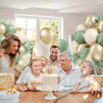 Salviagröna och guldfärgade ballonger med konfetti för boho-fester - Bild 2