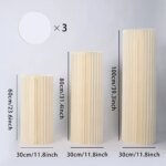 3-pack vikbara cylindriska pelarbord i papp för fester - Bild 3