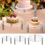 Transparent runt tårtställ i akryl för cupcakes och desserter