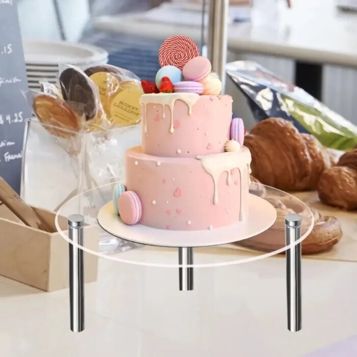 Transparent runt tårtställ i akryl för cupcakes och desserter - Bild 4