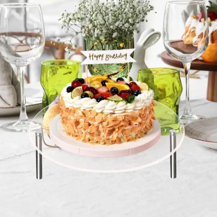 Transparent runt tårtställ i akryl för cupcakes och desserter - Bild 3