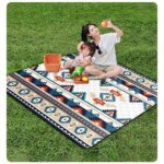 Waterproof Picnic Blanket, 200x200CM Large Beach Blanket Outdoor Picnic Mat, Beach Mat with Carrying Handle for Camping, Beach - Bild 4