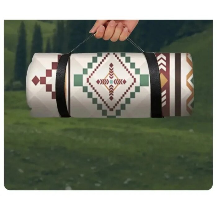 Waterproof Picnic Blanket, 200x200CM Large Beach Blanket Outdoor Picnic Mat, Beach Mat with Carrying Handle for Camping, Beach - Bild 2
