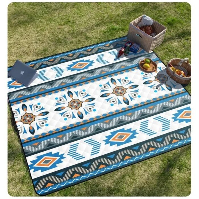 Waterproof Picnic Blanket, 200x200CM Large Beach Blanket Outdoor Picnic Mat, Beach Mat with Carrying Handle for Camping, Beach - Bild 3