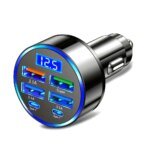 6-i-1 Snabbladdare för bil – 3.1A billaddare med dubbla USB-C och digital display