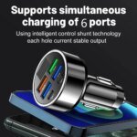 6-i-1 Snabbladdare för bil – 3.1A billaddare med dubbla USB-C och digital display - Bild 5