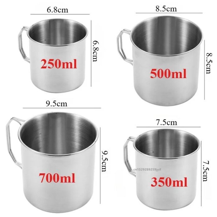 Slitstark Campingmugg i Rostfritt Stål med Vikbart Handtag - Bild 2