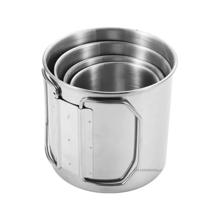 Slitstark Campingmugg i Rostfritt Stål med Vikbart Handtag - Bild 4