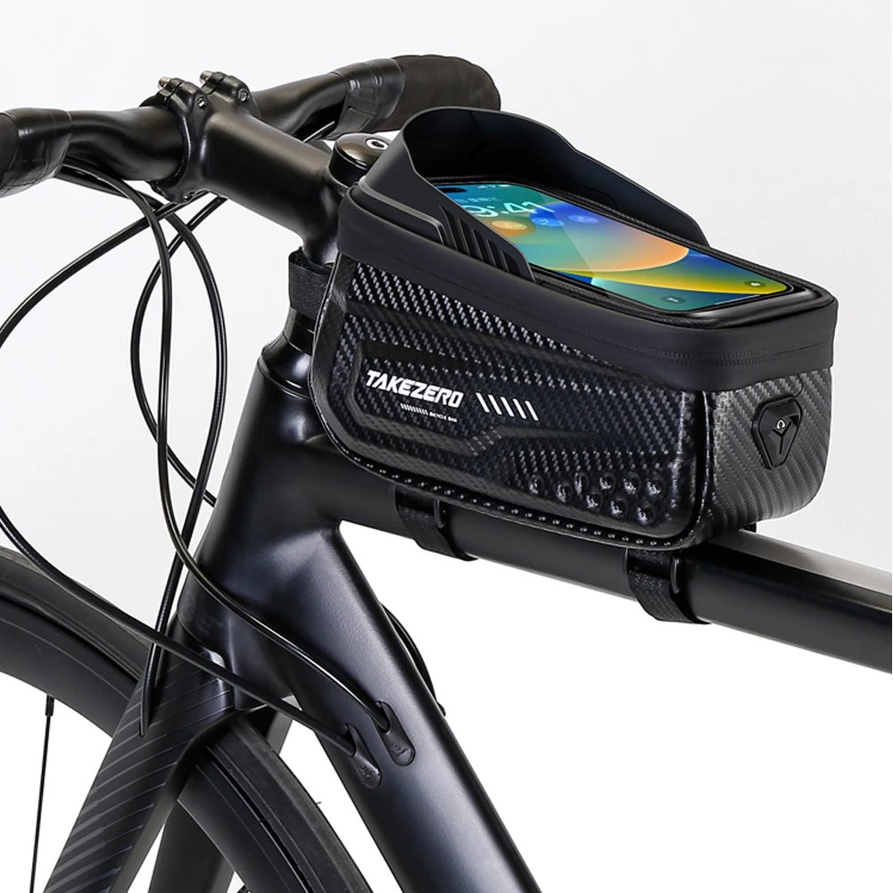 Cykelväska med mobilfack – Vattentät ramväska (1L) med touch-skärm Cykelväska med mobilfack – Vattentät ramväska (1L) med touch-skärm
