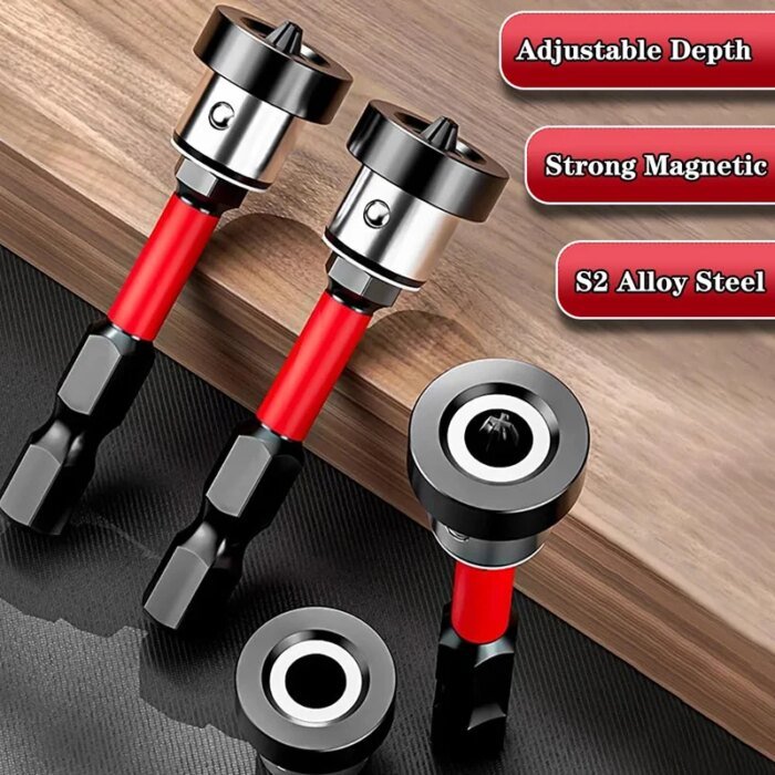 Magnetiska PH2 skruvdragarbits med djupstopp för gipsskruvar - Bild 4