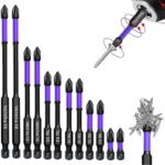 Stötsäkra magnetiska PH2 slagbits i legerat stål 6/12-pack
