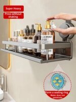 Vägghängd badrumshylla med sugproppsmontering i aluminium och plast - Bild 2