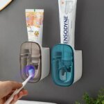 Automatisk tandkrämsdispenser med tandborsthållare för väggmontering