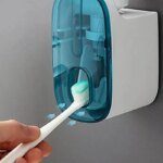 Automatisk tandkrämsdispenser med tandborsthållare för väggmontering - Bild 2