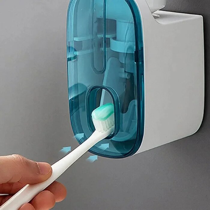 Automatisk tandkrämsdispenser med tandborsthållare för väggmontering - Bild 2