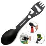 Multifunktionell spork i rostfritt stål för camping och friluftsliv