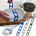 Elastisk silikonrem för lockfixering vid camping och matlagning