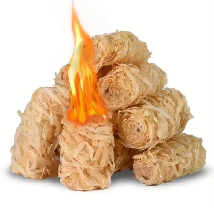 Naturliga tändvedspinnar av vax och trä för grill och kamin - Bild 2