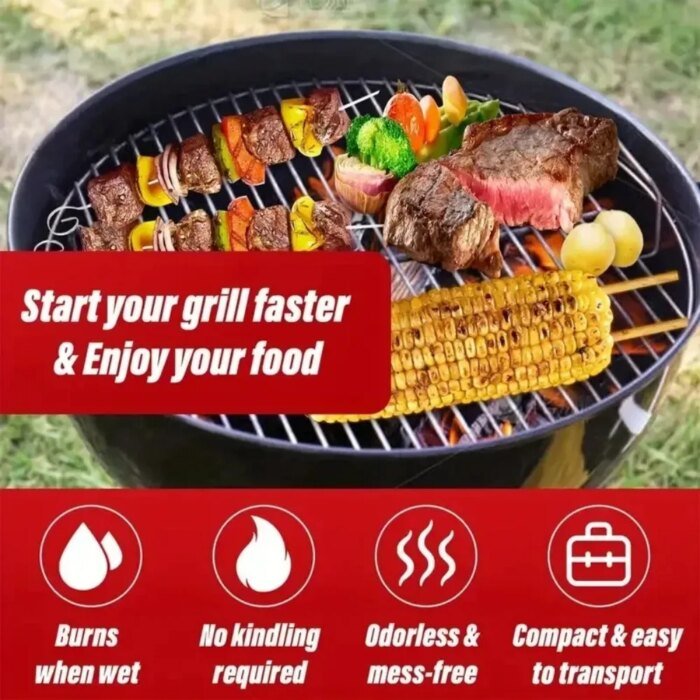 Naturliga tändvedspinnar av vax och trä för grill och kamin - Bild 4